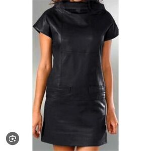 Marc by Marc Jacobs Black Leather Twiggy Mini Dress